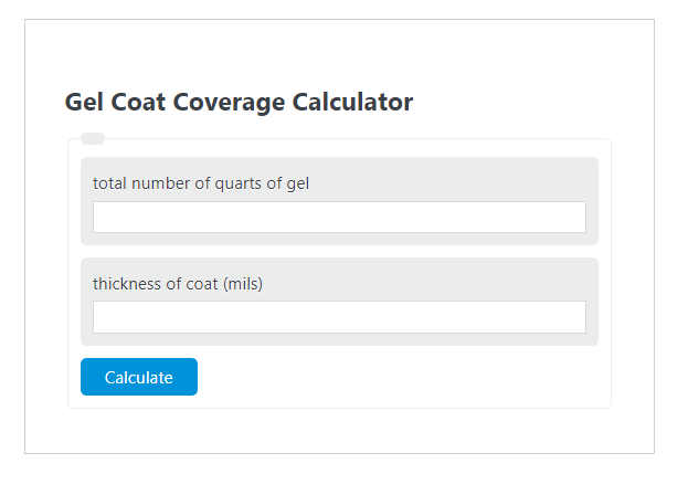 gel coat coverage calculator