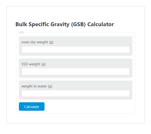 bulk specific gravity calculator