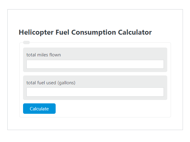 helicopter fuel consumption calculator