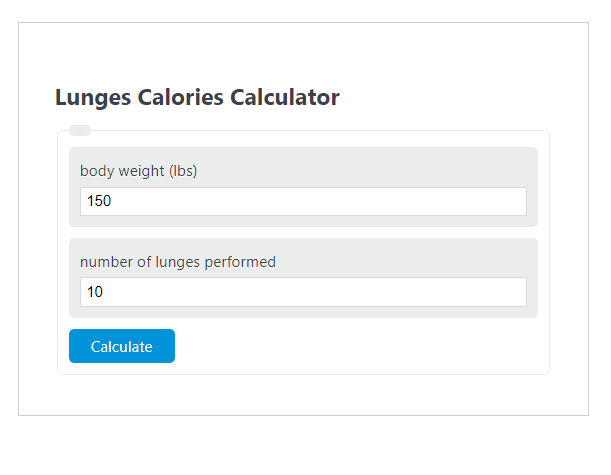 lunges calories calculator