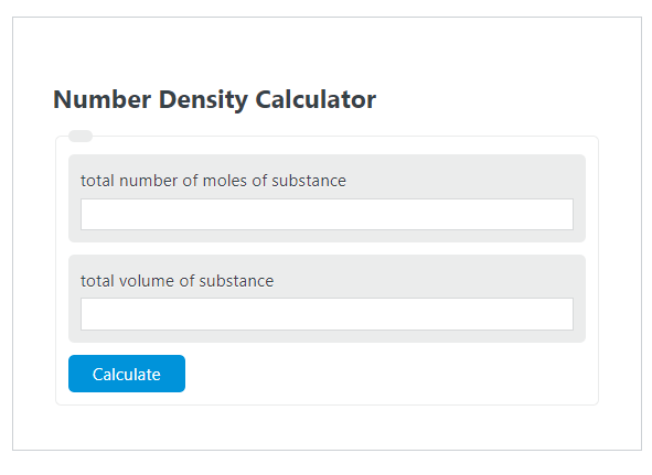 number density calculator