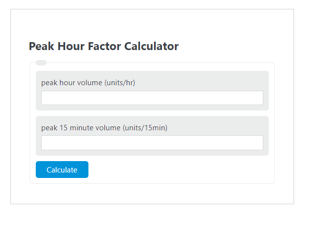 peak hour factor calculator