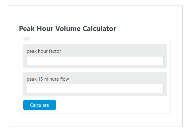 peak hour volume calculator