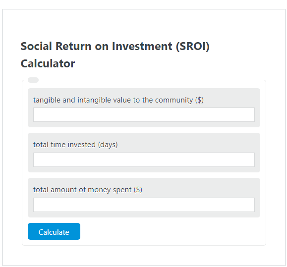social return on investment calculator