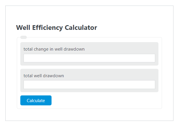 well efficiency calculator