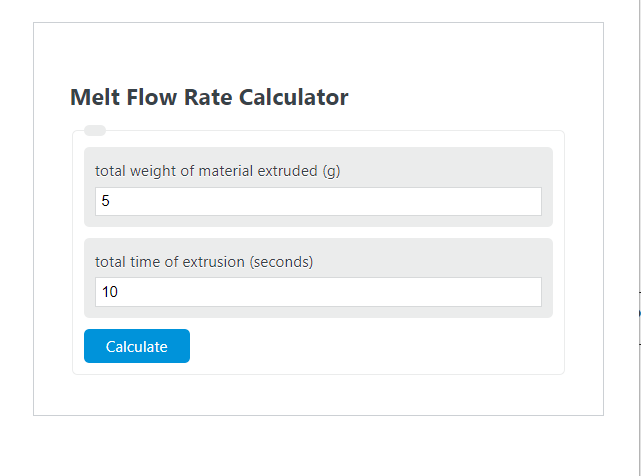 melt flow rate calculator