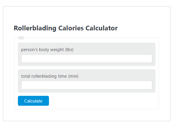 rollerblading calories calculator
