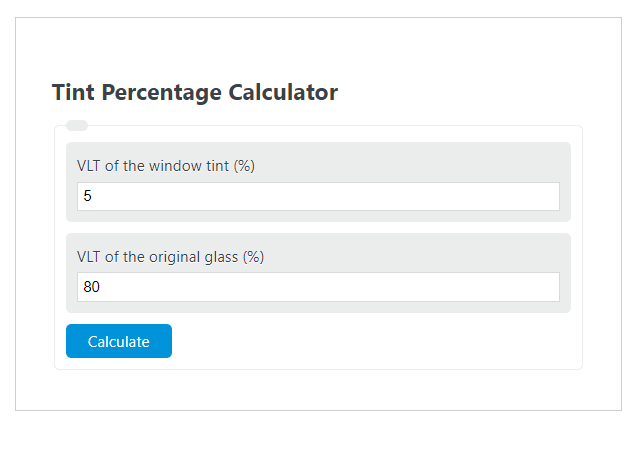 tint percentage calculator