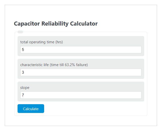 capacitor reliability calculator