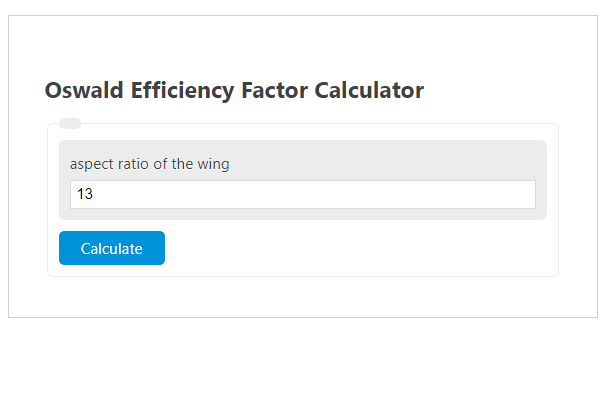 Oswald efficiency factor calculator