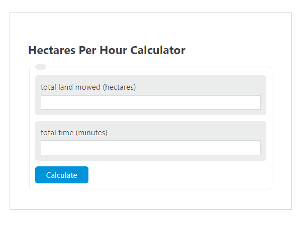 hectares per hour calculator