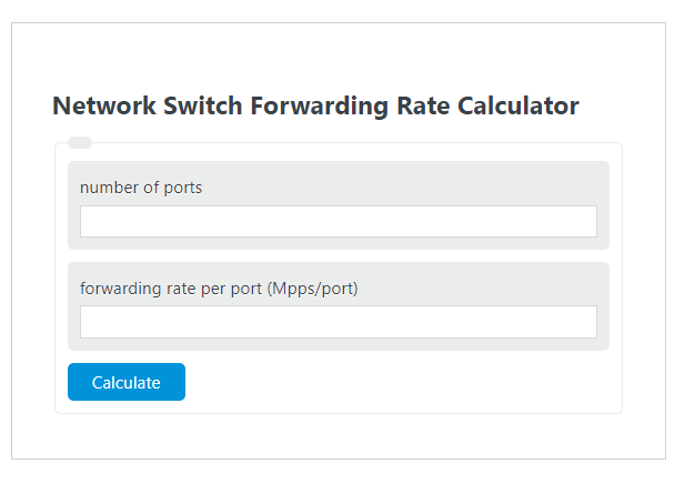 network switch forwarding rate calculator