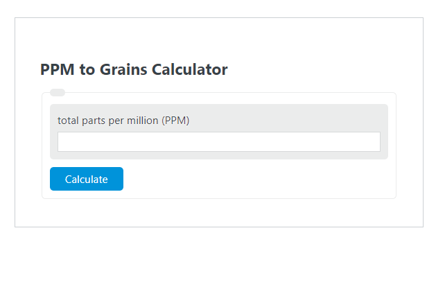 ppm to grains calculator