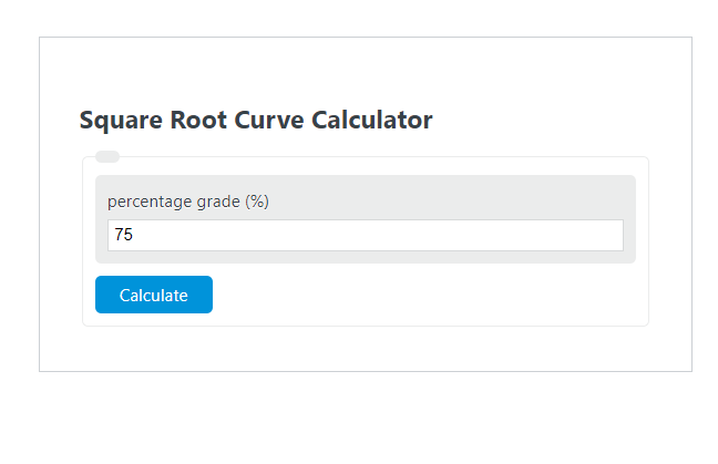 square root curve grade calculator