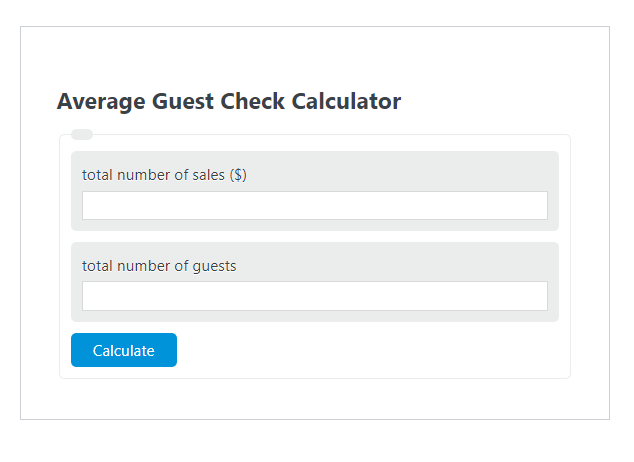 average guest check calculator