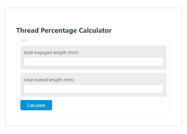 thread percentage calculator