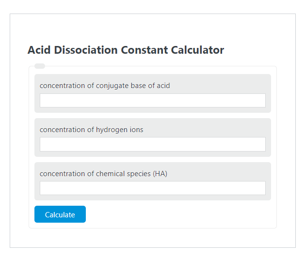 acid dissociation constant calculator