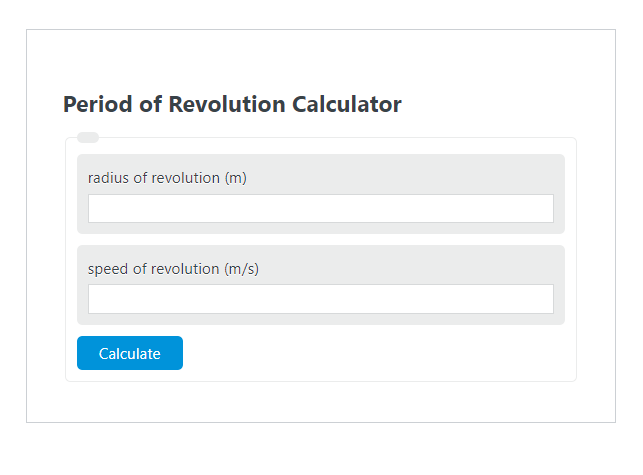 period of revolution calculator