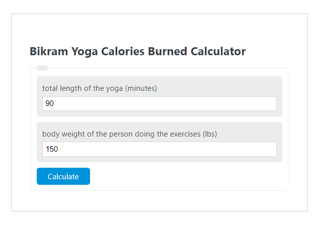 bikram yoga calories calculator