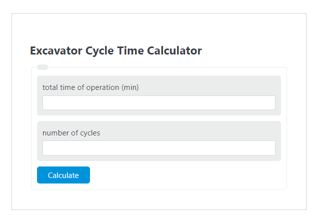 excavator cycle time calculator