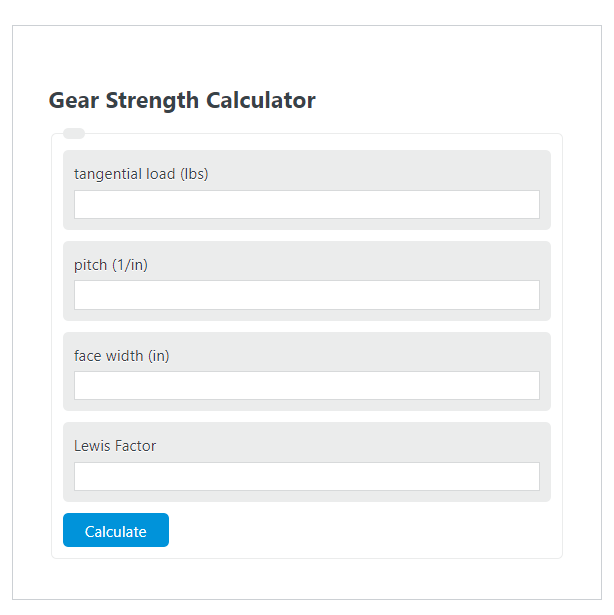 gear strength calculator