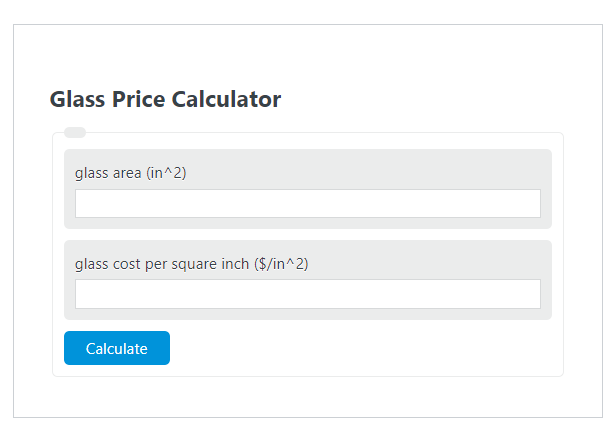 glass price calculator
