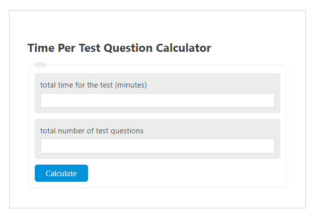 time per test question calculator