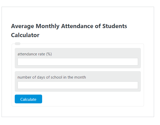 average monthly student attendance calculator