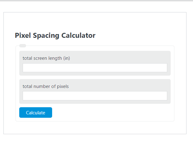 pixel spacing calculator