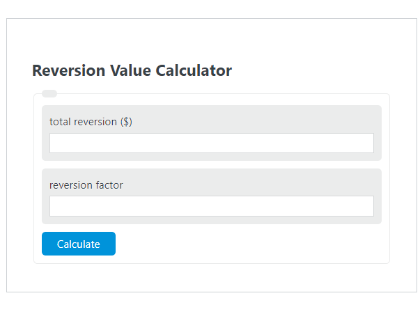 reversion value calculator
