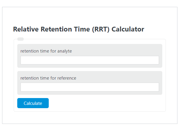 relative retention time rrt calculator