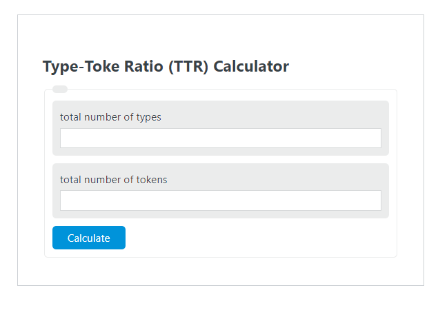 type-token ratio calculator