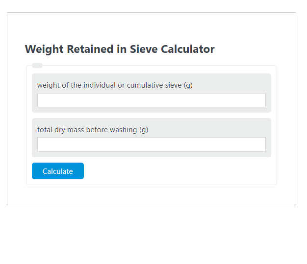 weight retained in sieve calculator
