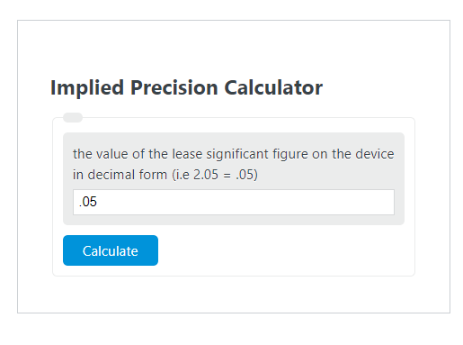 implied precision calculator