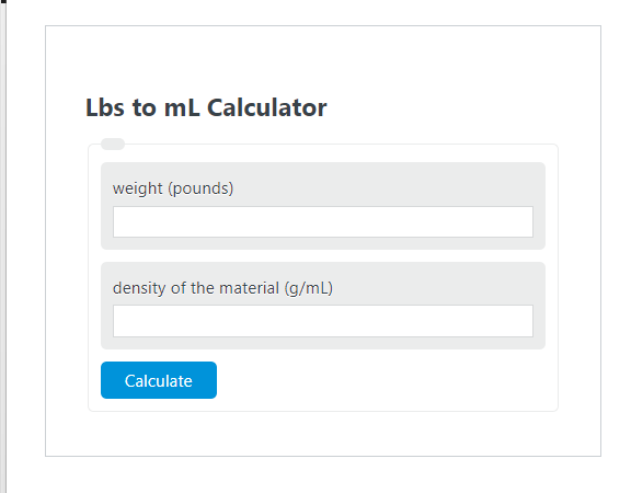 lbs to ml calculator