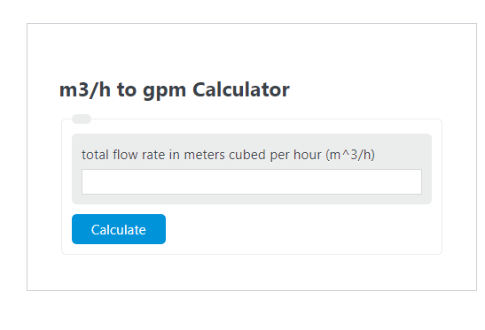 m3/h to gpm calculator