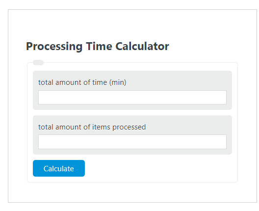 processing time calculator