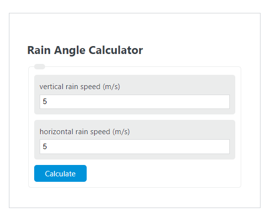 rain angle calculator