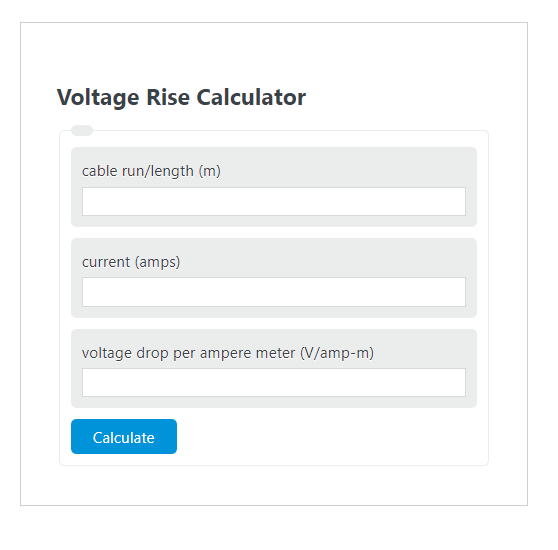 voltage rise calculator