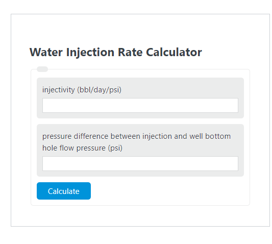 water injection rate calculator