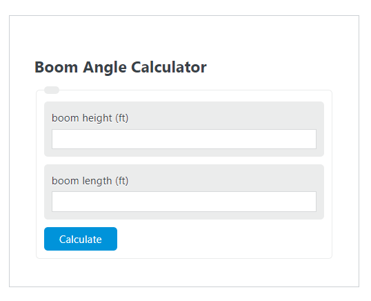 boom angle calculator