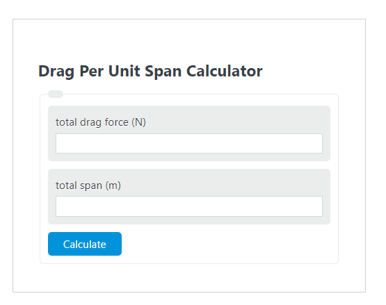 drag per unit span calculator