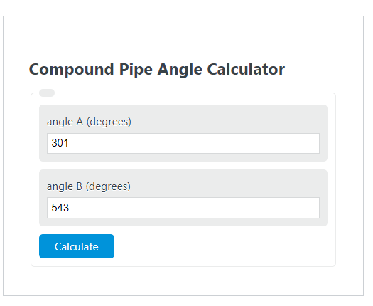 compound pipe angle calculator