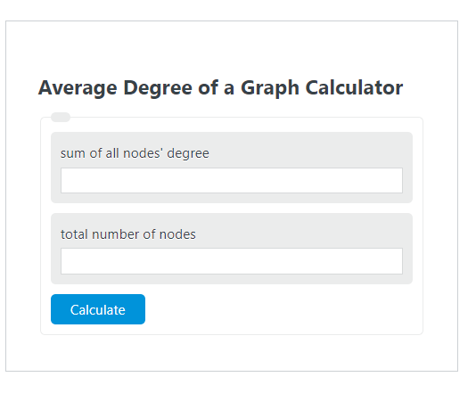 average degree of a graph calculator