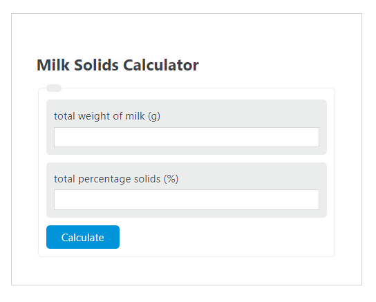 milk solids calculator