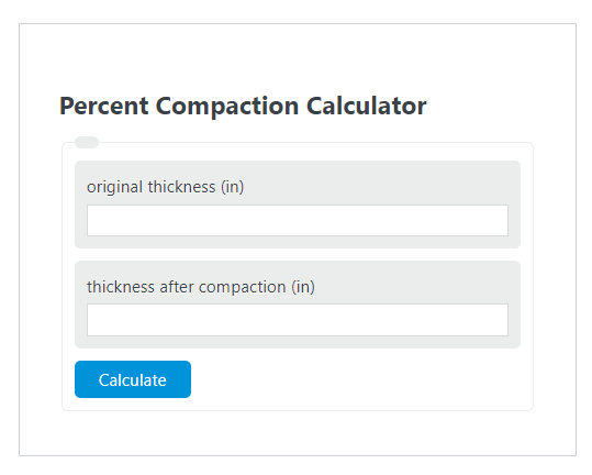percent compaction calculator