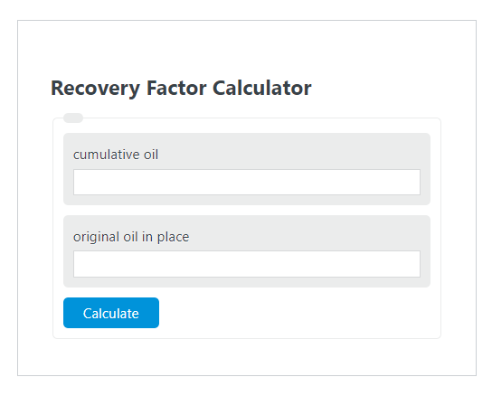 recovery factor calculator