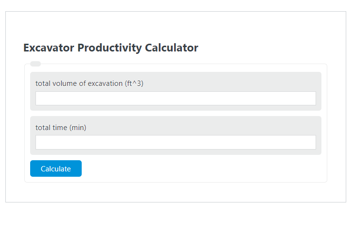 excavator productivity calculator