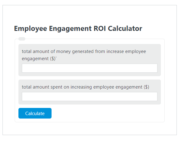 employee engagement roi calculator
