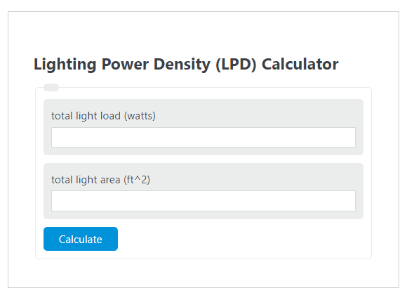 lighting power density calculator